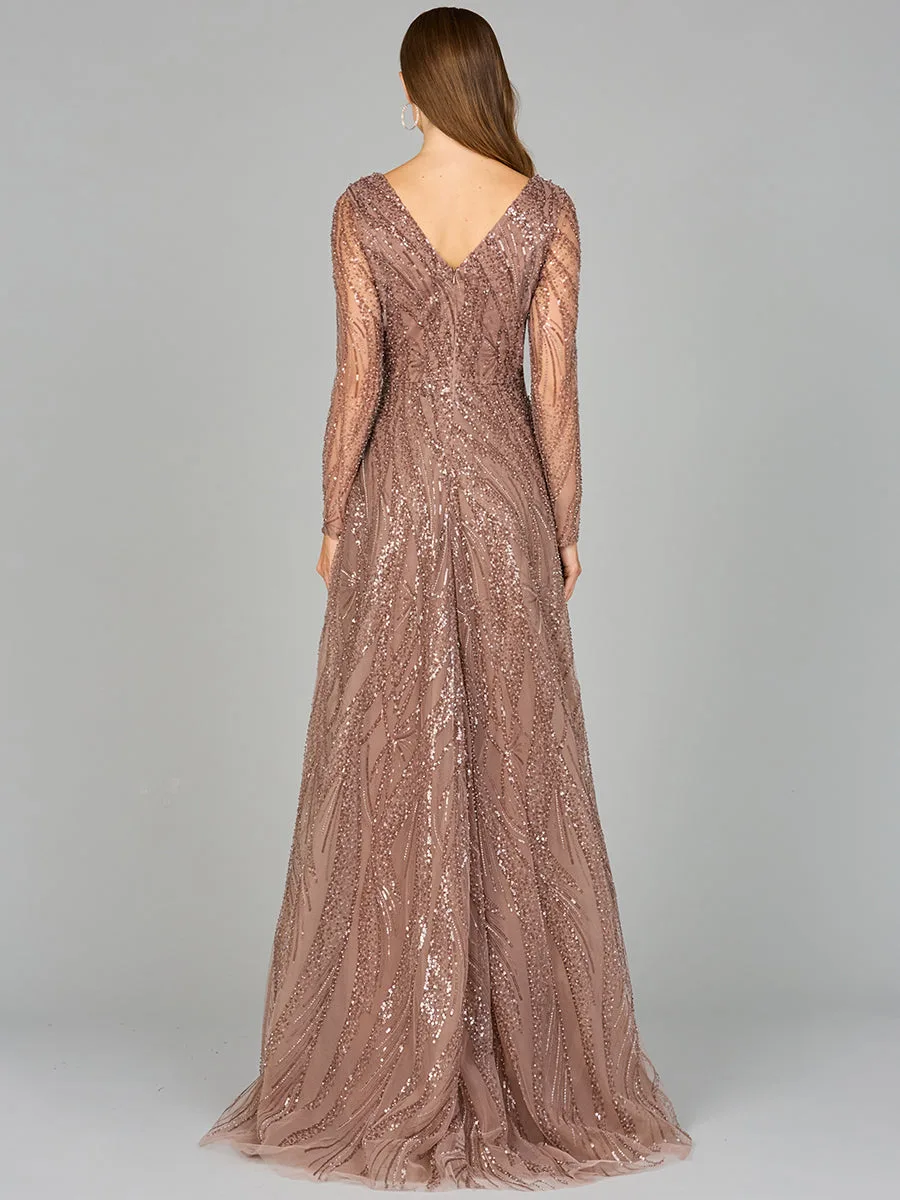 Modest Long Sleeve Ball Gown by Lara New York — style 29052