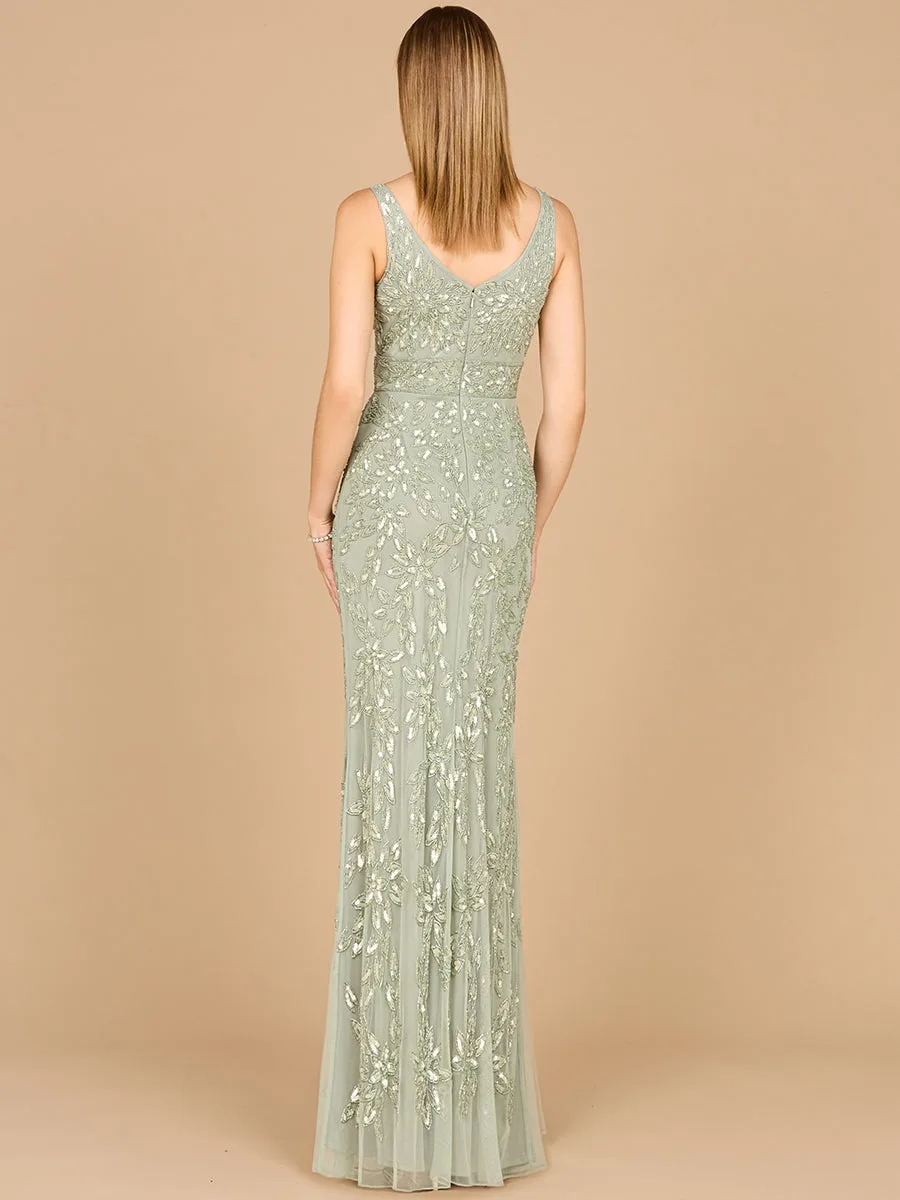 Embellished Gown with Slit by Lara New York — style 29080
