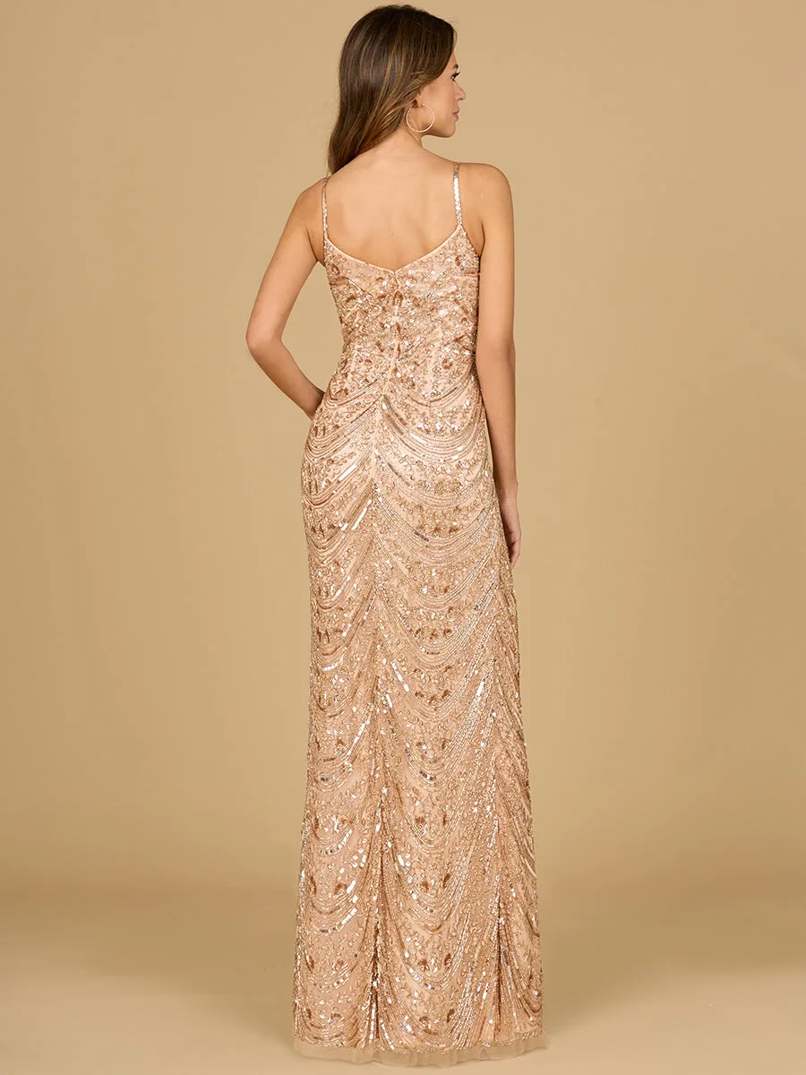 Scoop Neck Beaded Dress by Lara New York — style 29117