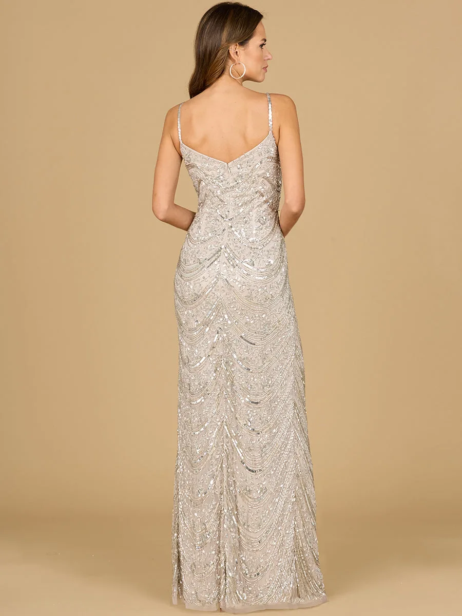 Scoop Neck Beaded Dress by Lara New York — style 29117