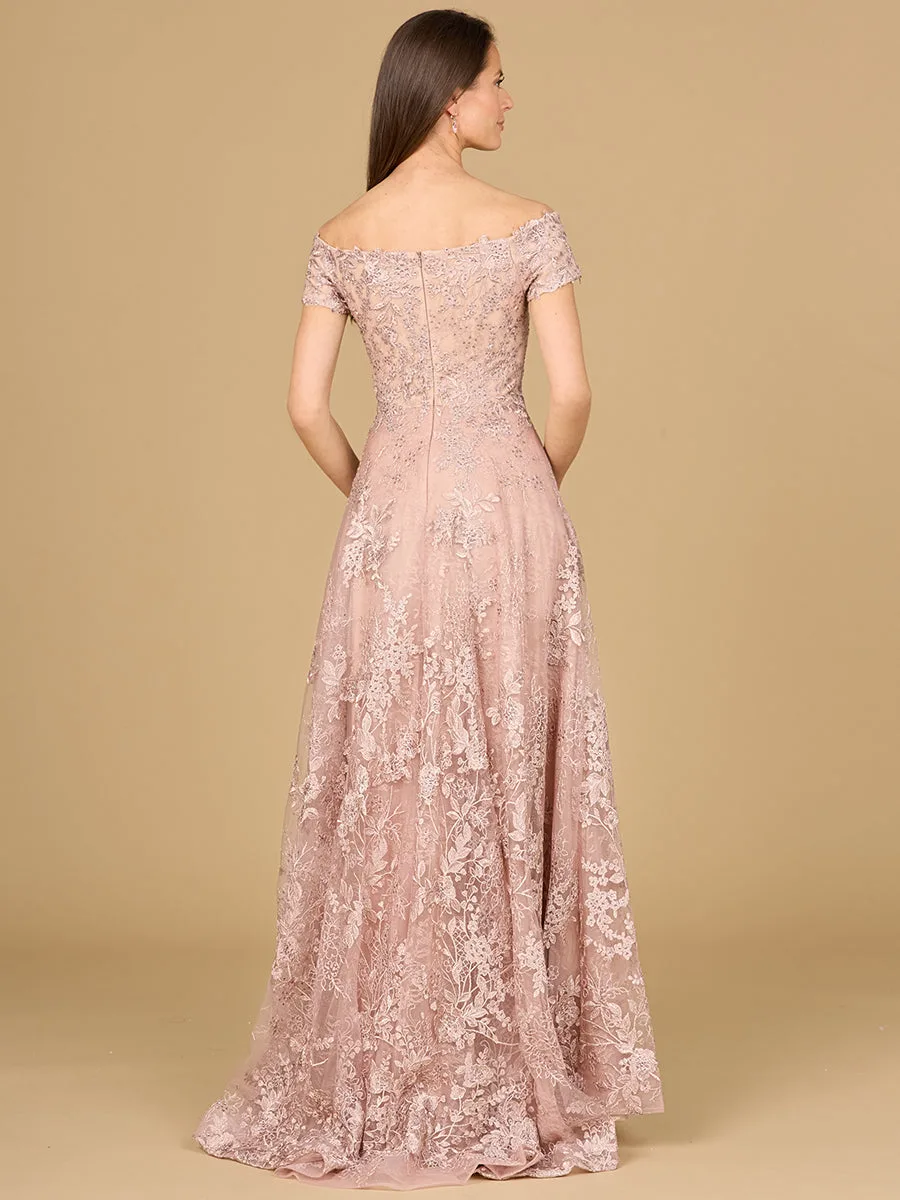 Off Shoulder A-Line Gown by Lara New York — style 29122