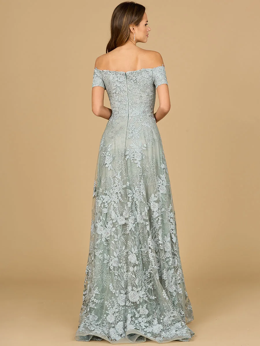 Off Shoulder A-Line Gown by Lara New York — style 29122