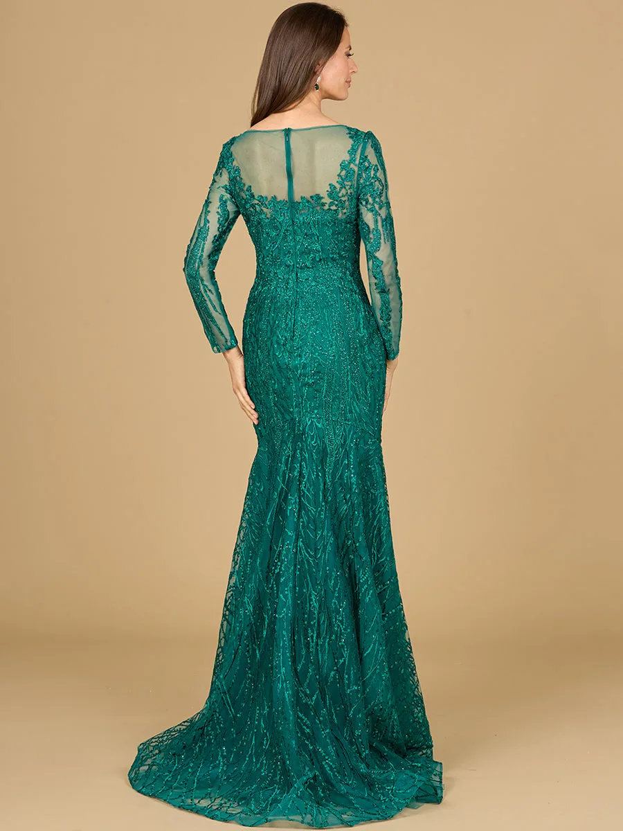 Mermaid, Long Sleeve Lace Gown by Lara New York — style 29131