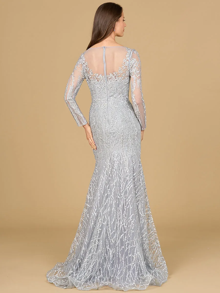 Mermaid, Long Sleeve Lace Gown by Lara New York — style 29131