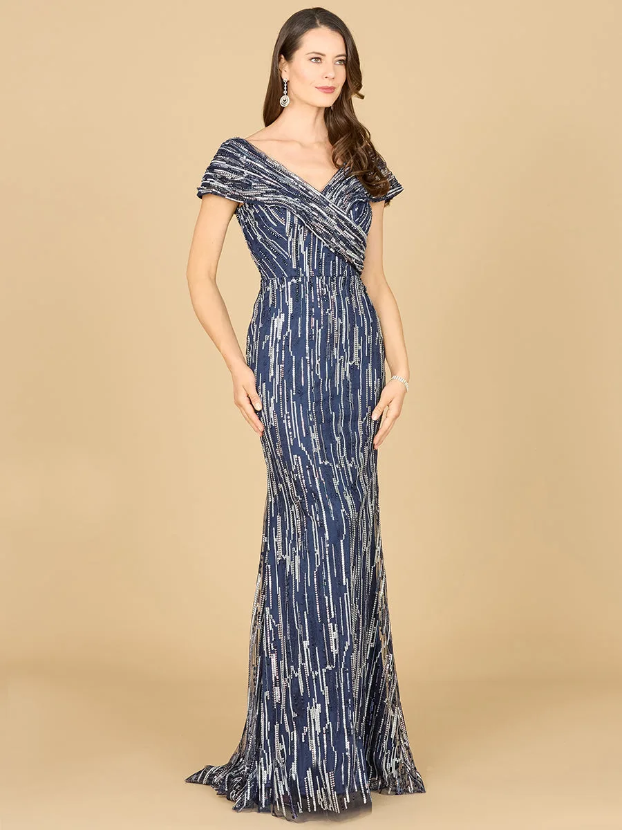 Mermaid Lace Gown by Lara New York — style 29144 in Navy
