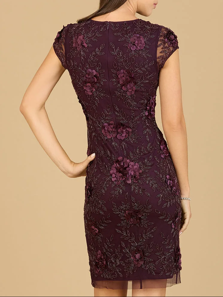Cap Sleeve Embellished Dress by Lara New York — style 29179