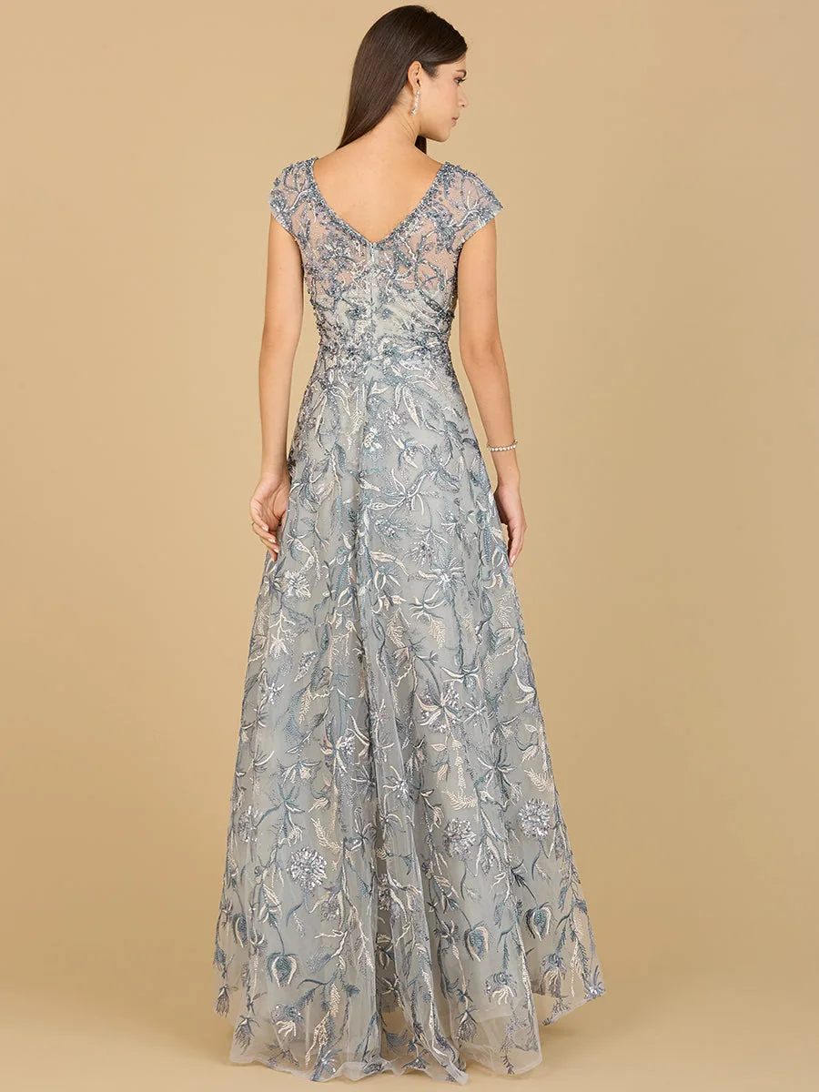 Lace Embellished A-Line Dress by Lara New York — style 29196