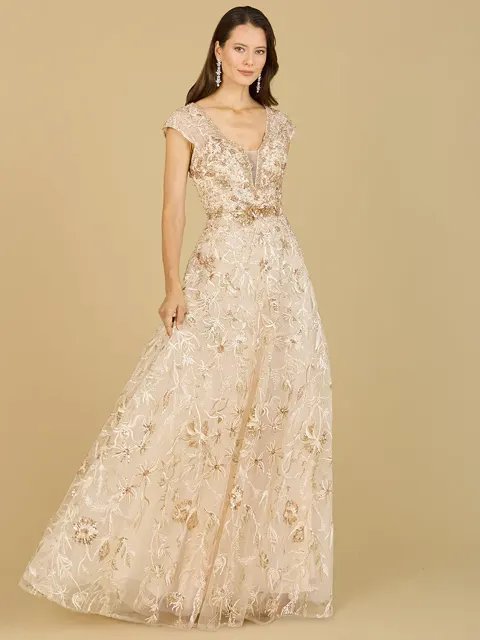Lace Embellished A-Line Dress