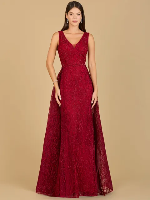 Lace Embroidered Overskirt Dress
