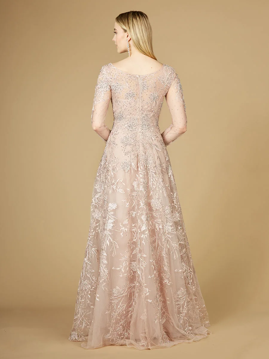 Long Sleeve High Neck Gown by Lara New York — style 29240