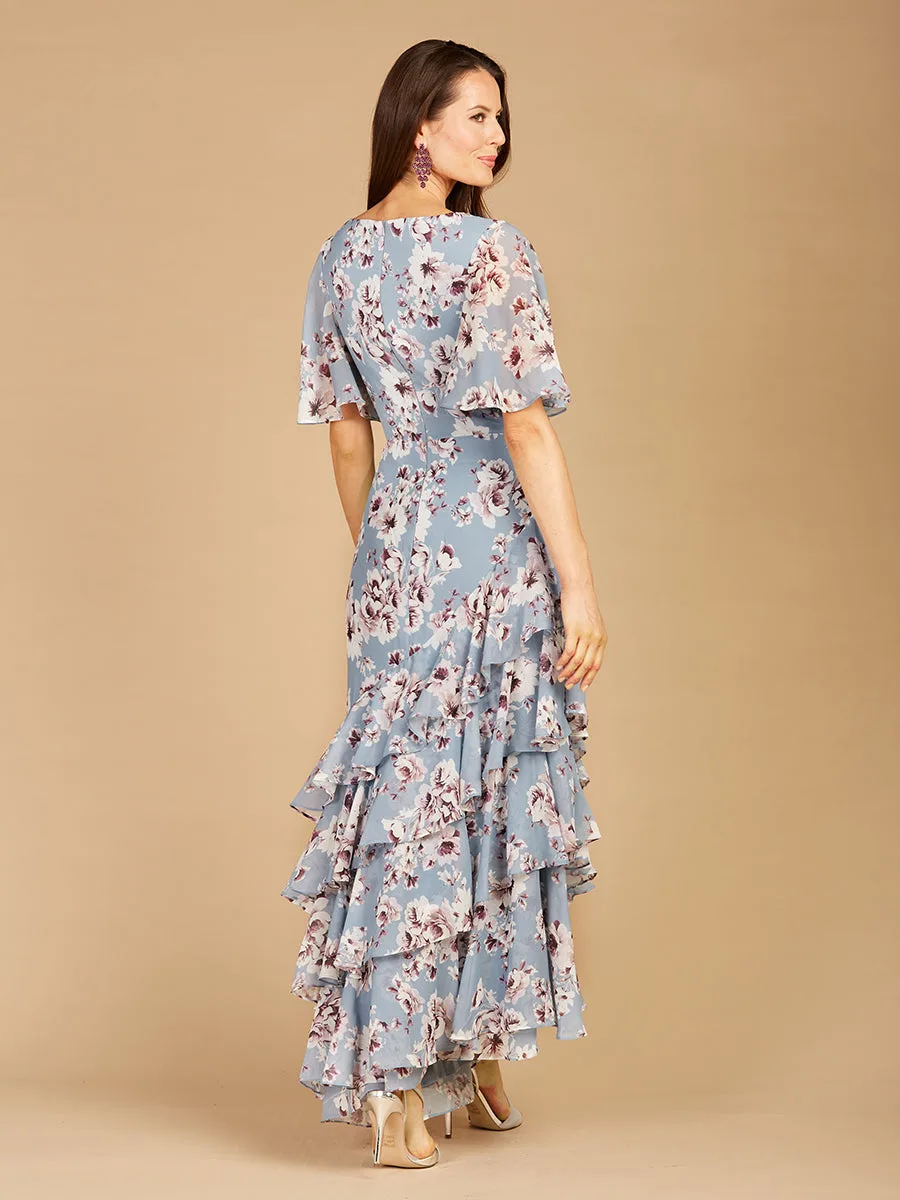 Cape Sleeve Print Dress by Lara New York — style 29246