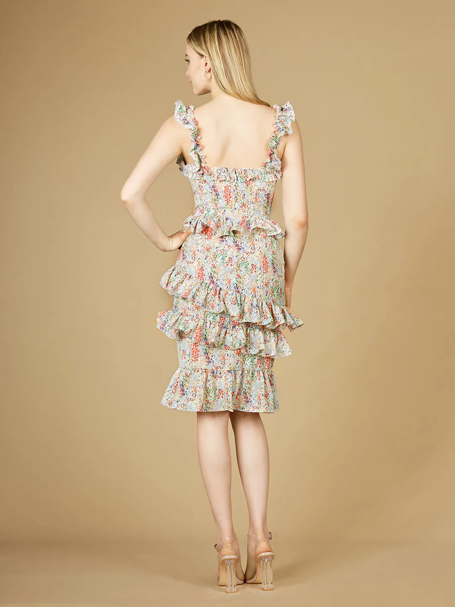 Print Midi Length Dress by Lara New York — style 29272