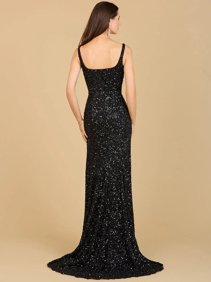 Sweetheart Neckline, Beaded Gown with Slit by Lara New York — style 29285