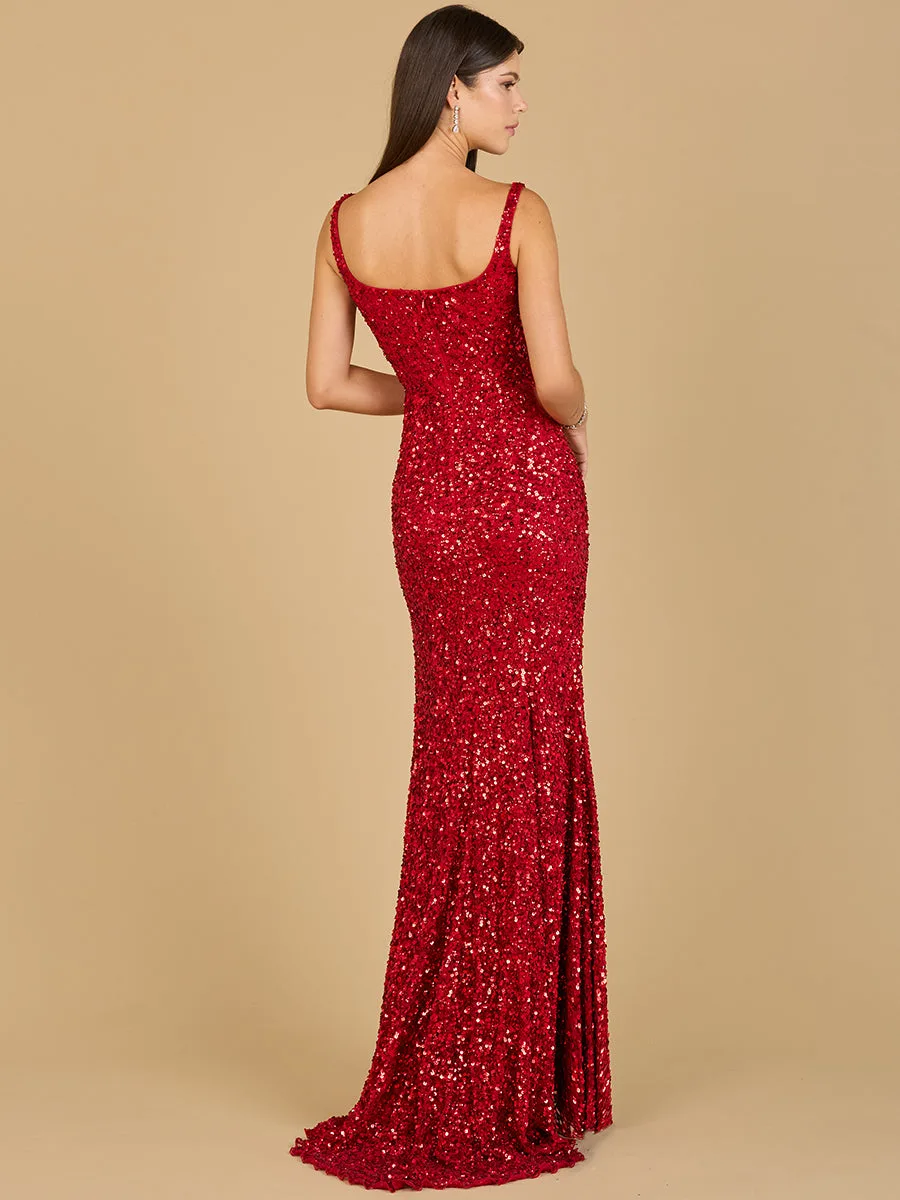 Sweetheart Neckline, Beaded Gown with Slit by Lara New York — style 29285
