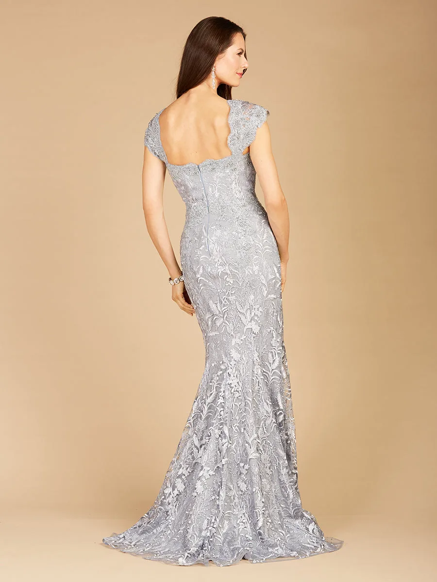 Fitted Lace Mermaid Gown by Lara New York — style 29295
