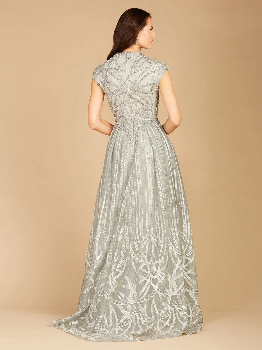 High Collar A-line Gown by Lara New York — style 29296