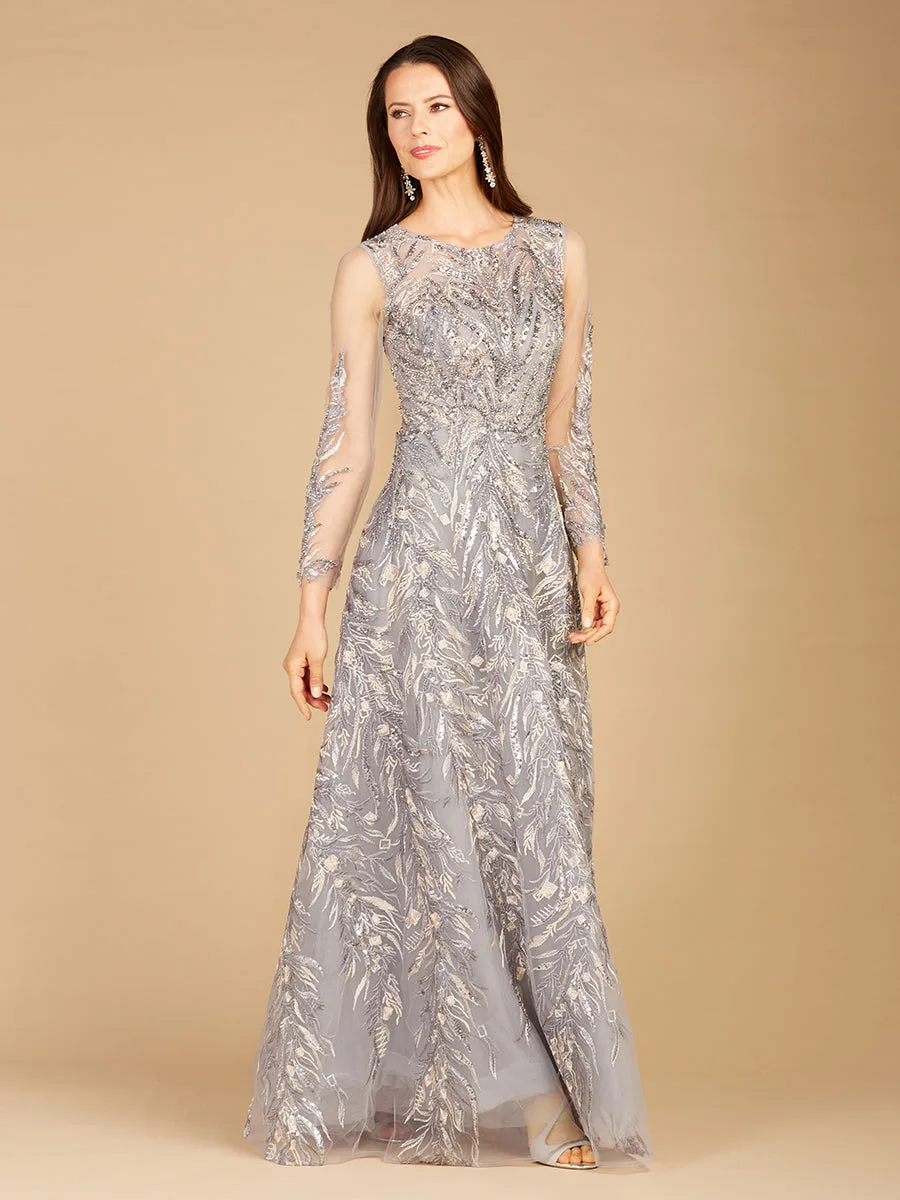 High Neck, Long Sleeve Ball Gown by Lara New York — style 29353