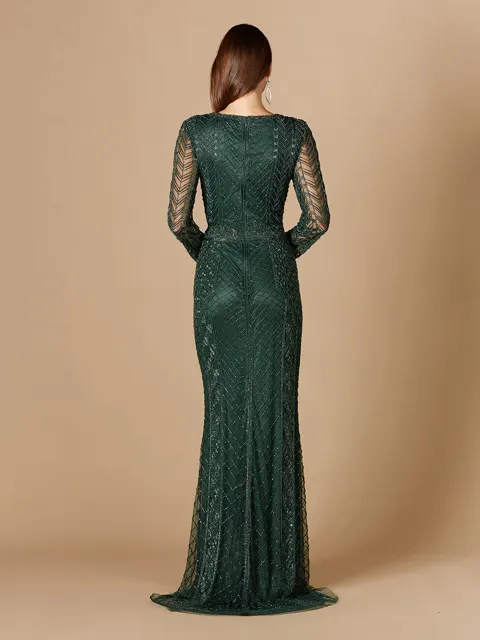 Long Sleeve Beaded Dress