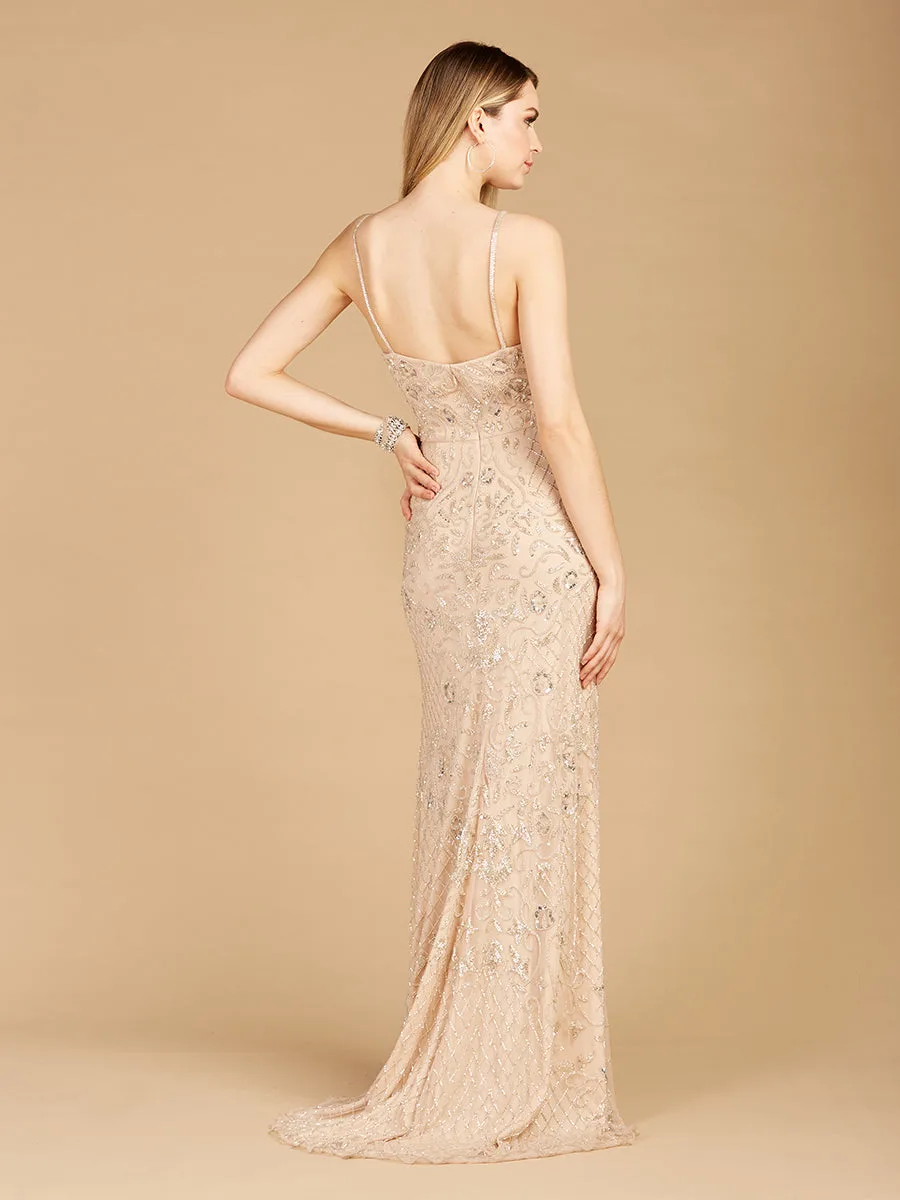 Beaded Tank Dress with Slit by Lara New York — style 29373