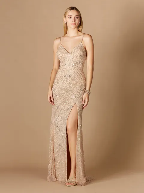 Beaded Tank Dress with Slit