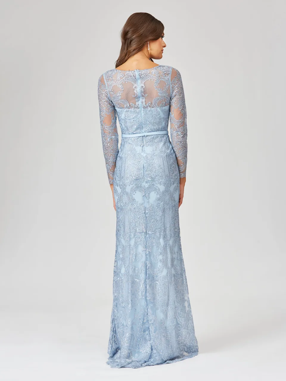 Long Sleeve Lace Mermaid Gown by Lara New York — style 29466