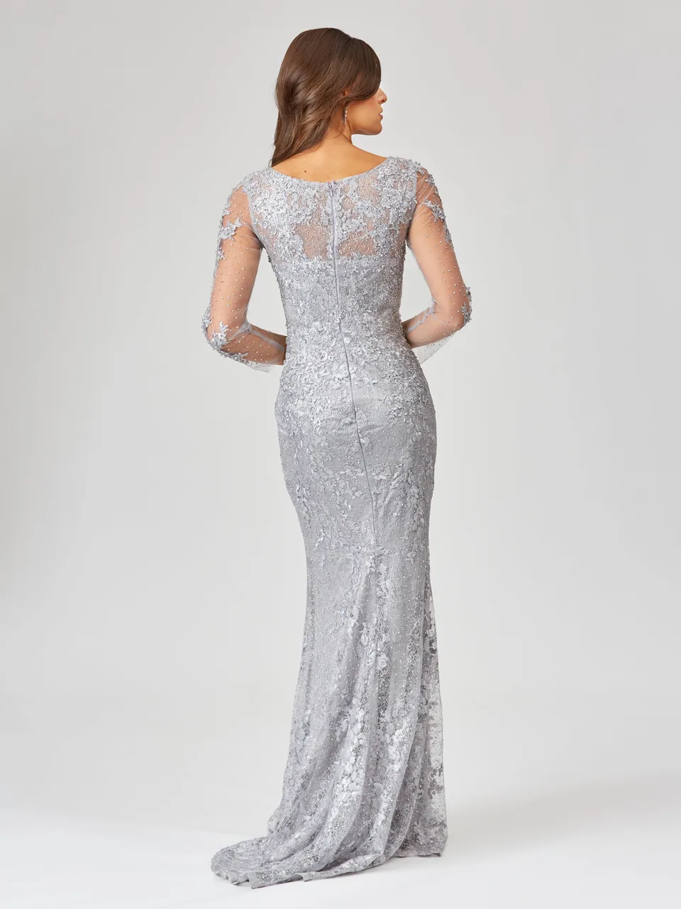 Long Sleeve Lace Mermaid Gown by Lara New York — style 29473