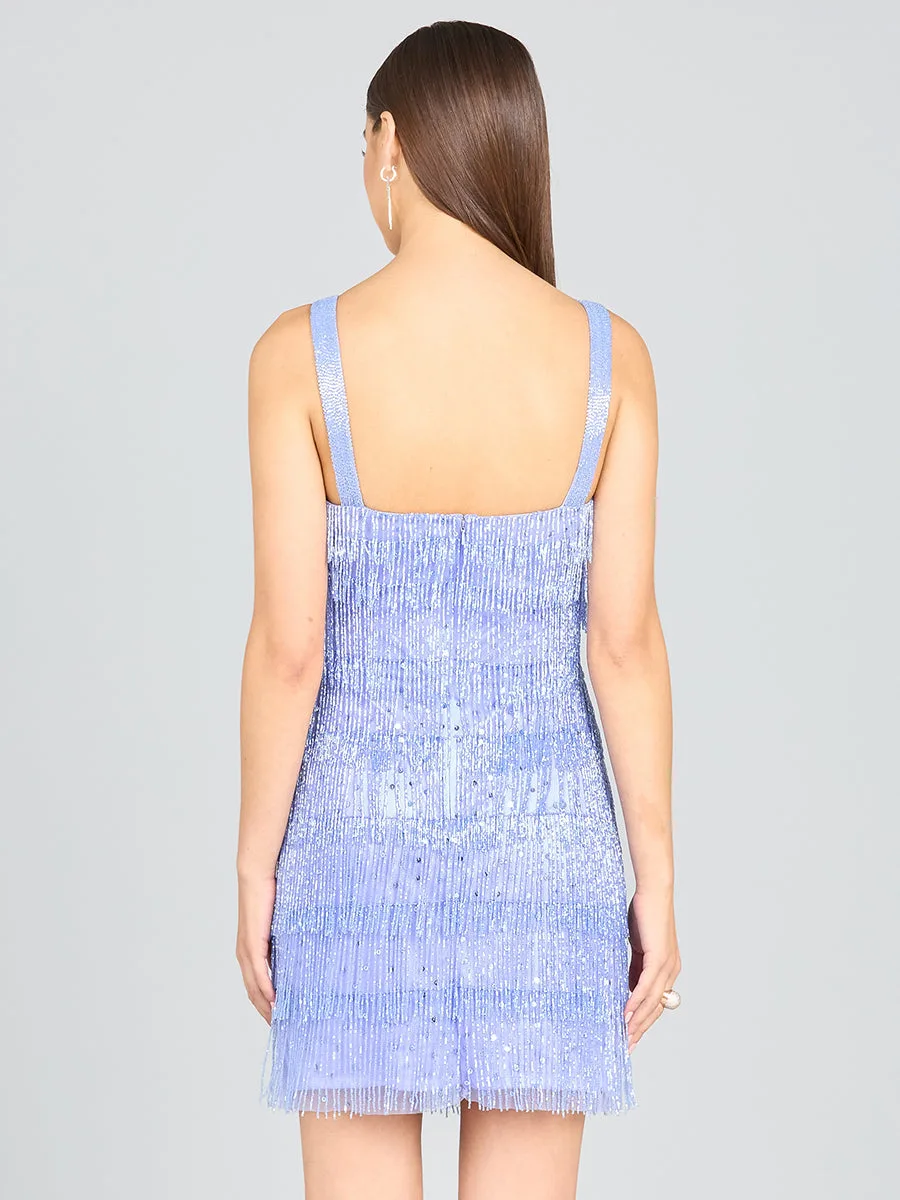 Beaded Fringe Cocktail Dress by Lara New York — style 29488
