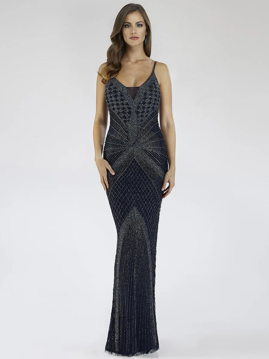 Spaghetti Strap Navy Dress by Lara New York — style 29595