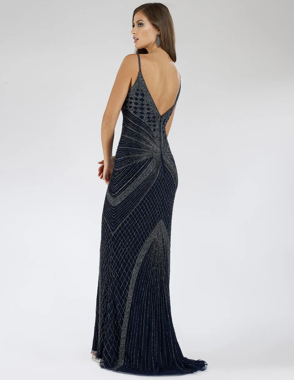 Spaghetti Strap Navy Dress by Lara New York — style 29595