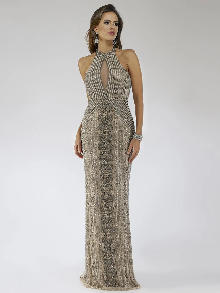 Halter Neck Dress with Keyhole by Lara New York — style 29600