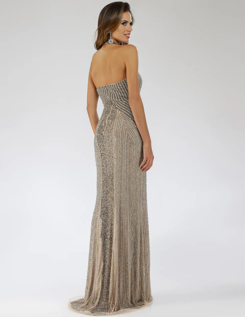 Halter Neck Dress with Keyhole by Lara New York — style 29600