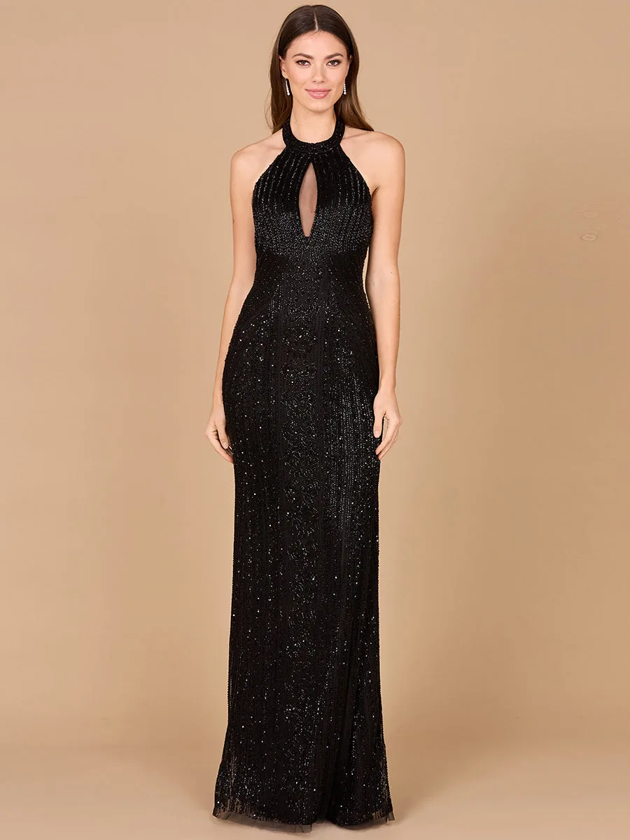 Halter Neck Dress with Keyhole by Lara New York — style 29600 in Black