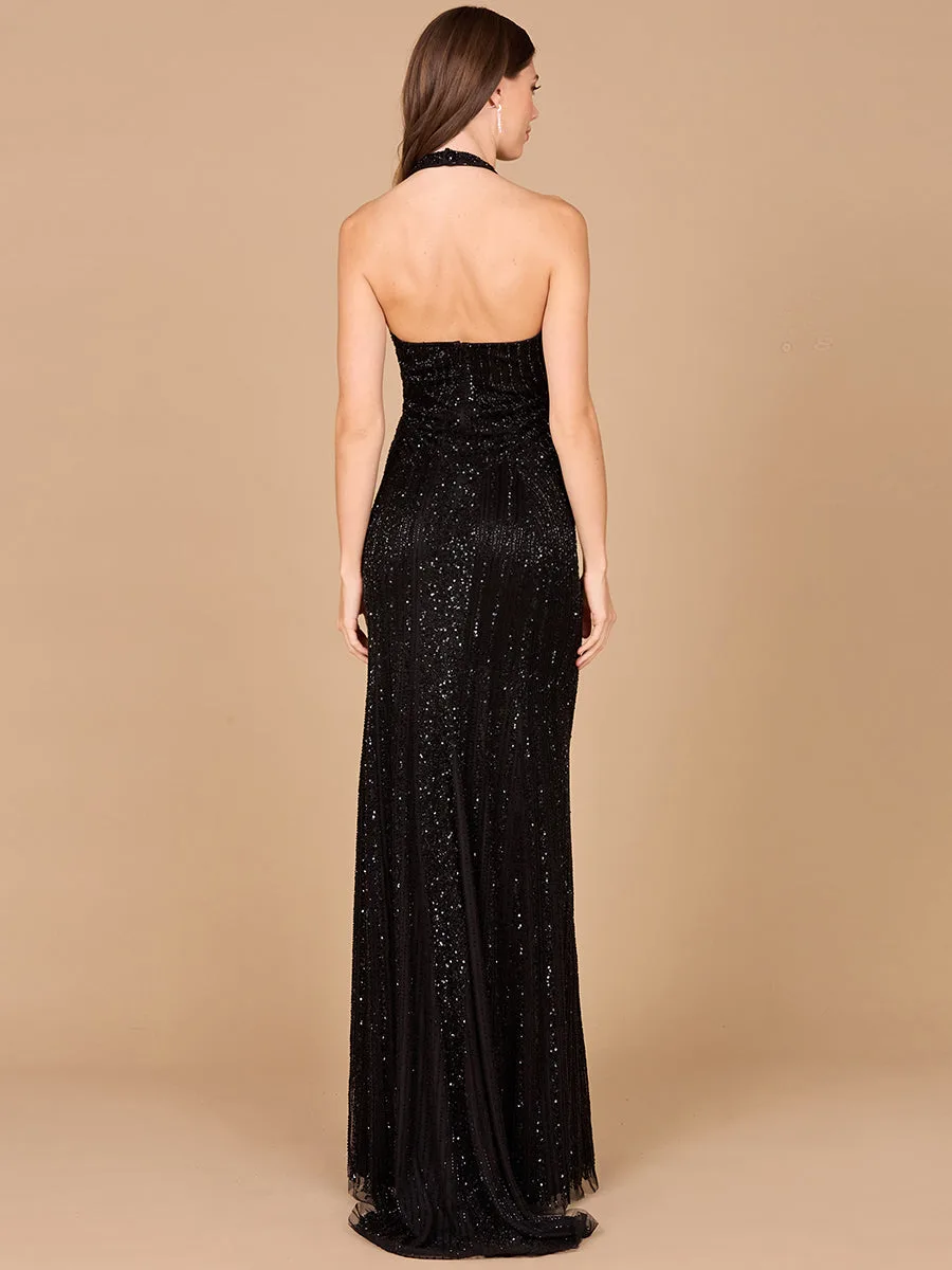 Halter Neck Dress with Keyhole by Lara New York — style 29600