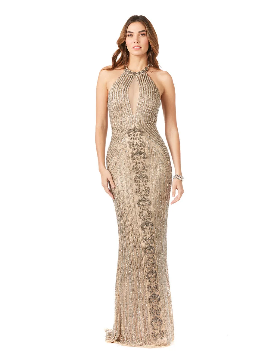 Halter Neck Dress with Keyhole by Lara New York — style 29600