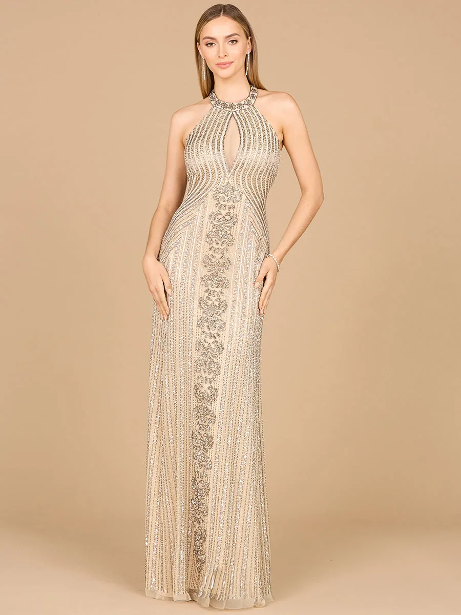 Halter Neck Dress with Keyhole by Lara New York — style 29600