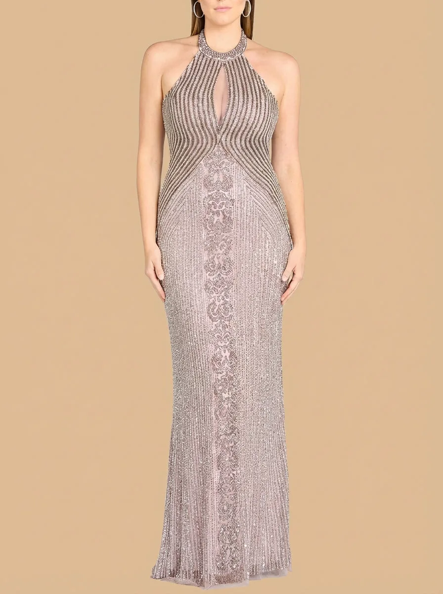 Halter Neck Dress with Keyhole by Lara New York — style 29600