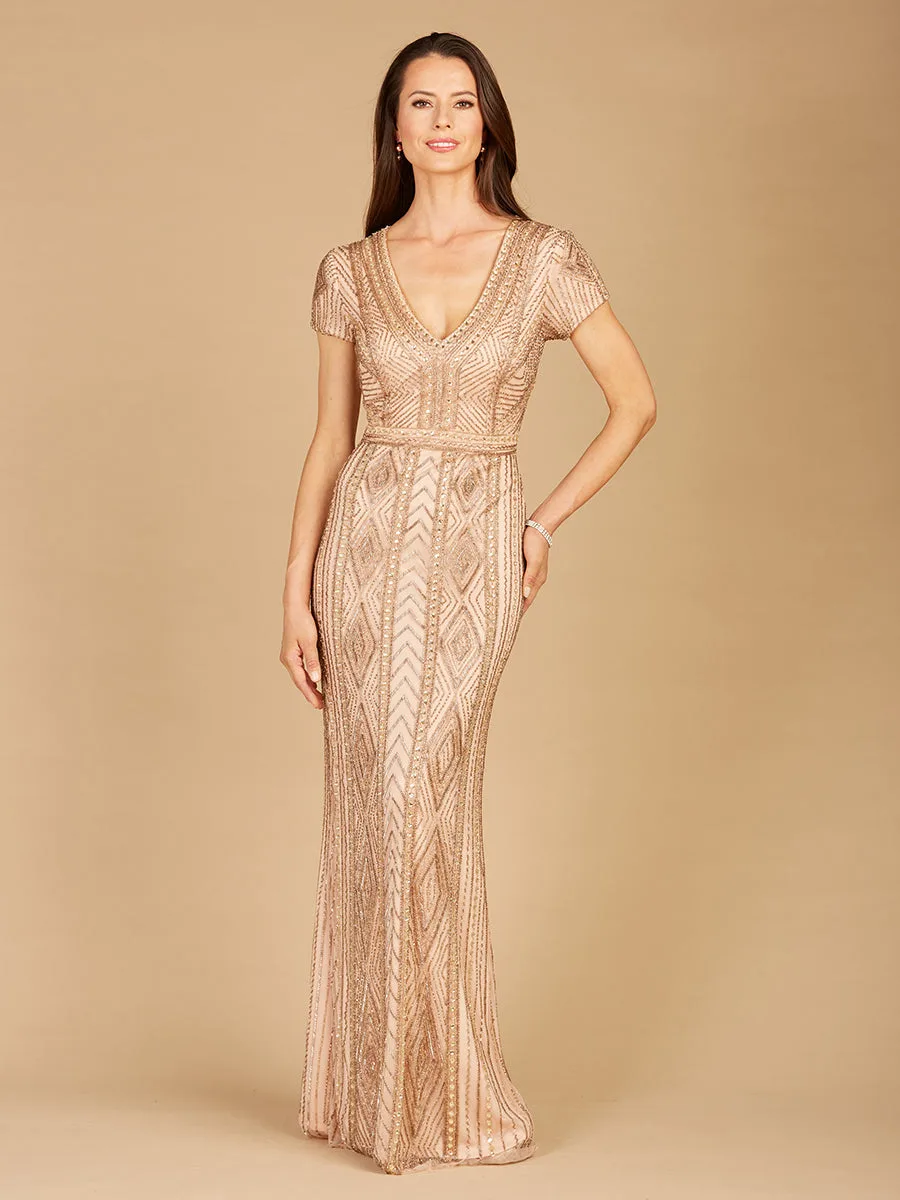 Closed Back, Cap Sleeve Dress by Lara New York — style 29606