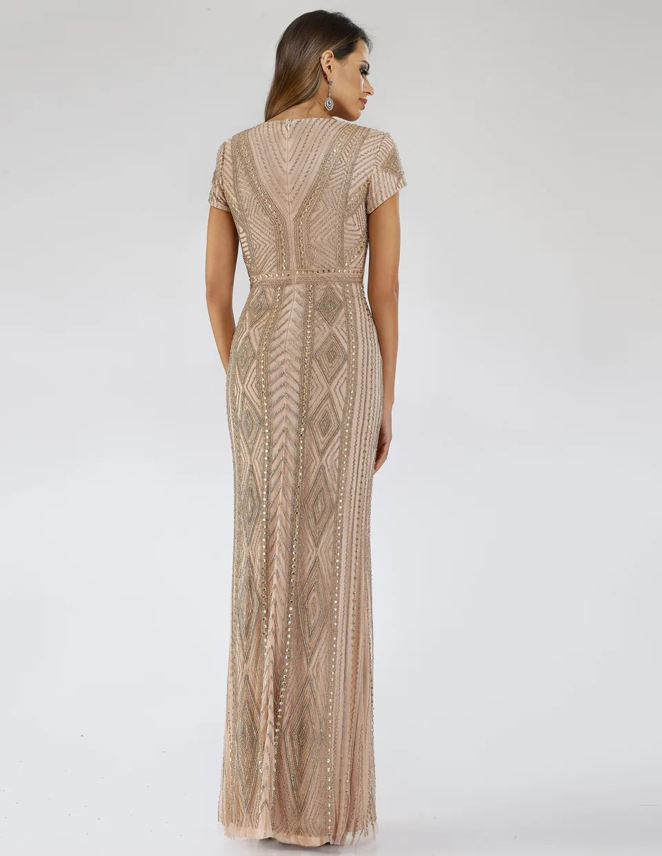 Closed Back, Cap Sleeve Dress by Lara New York — style 29606