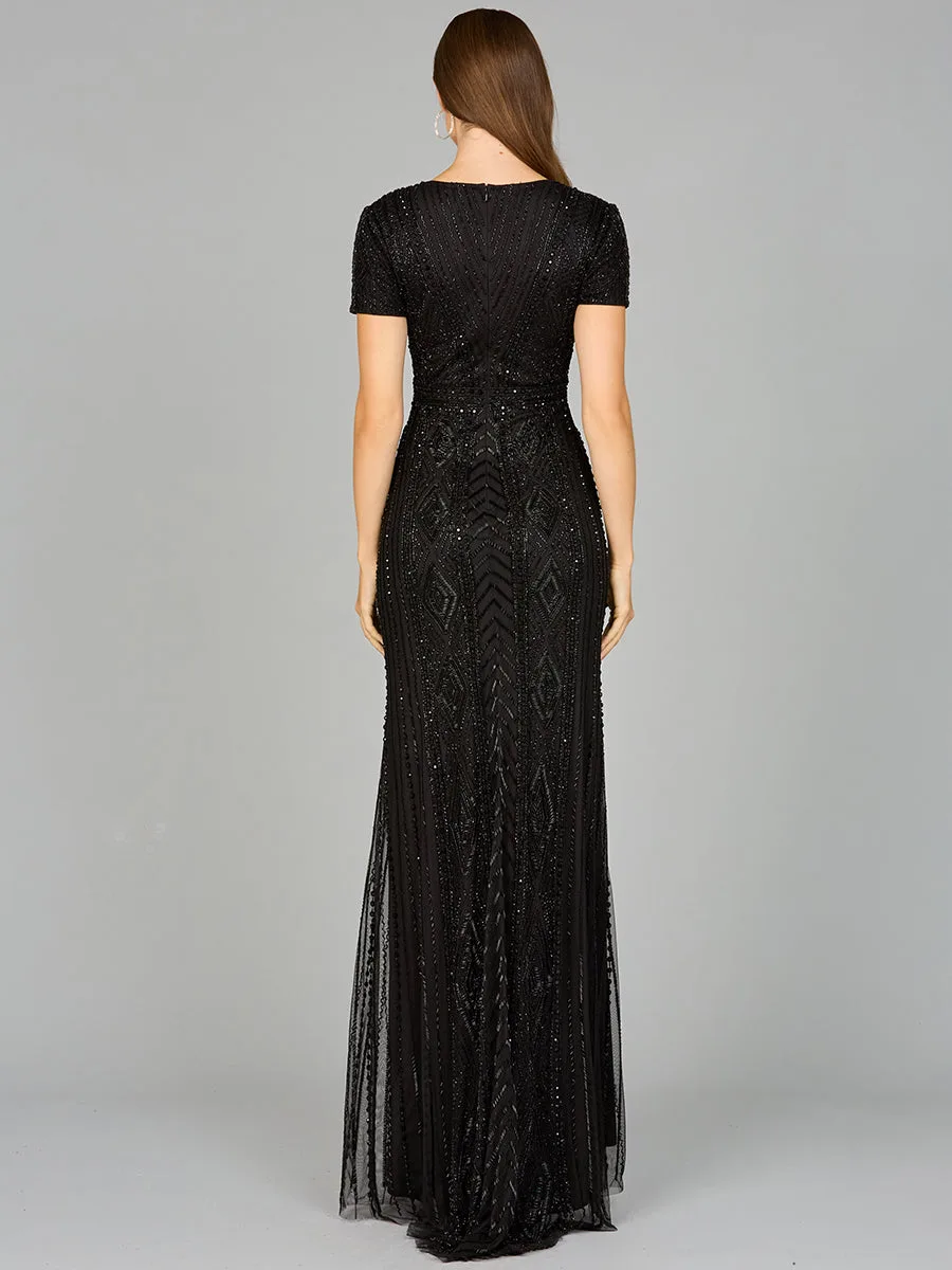 Closed Back, Cap Sleeve Dress by Lara New York — style 29606