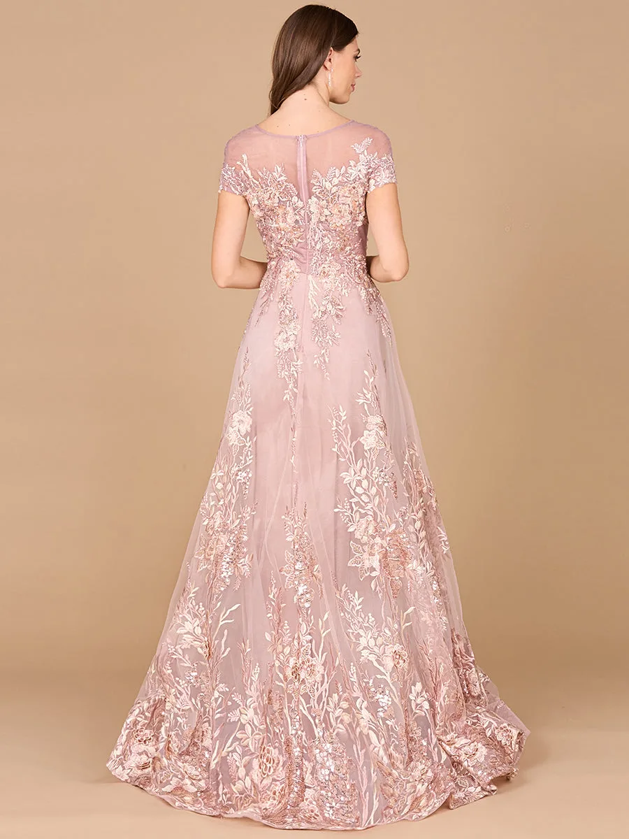 Beautiful Lace Applique A-line Ball Gown by Lara New York — style 29619