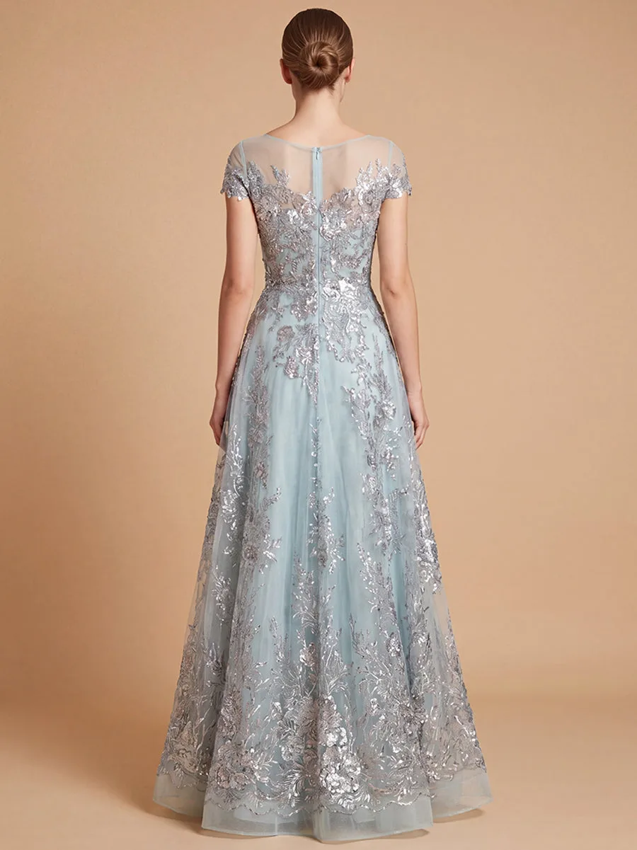 Beautiful Lace Applique A-line Ball Gown by Lara New York — style 29619
