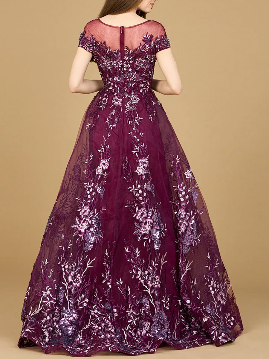 Beautiful Lace Applique A-line Ball Gown by Lara New York — style 29619