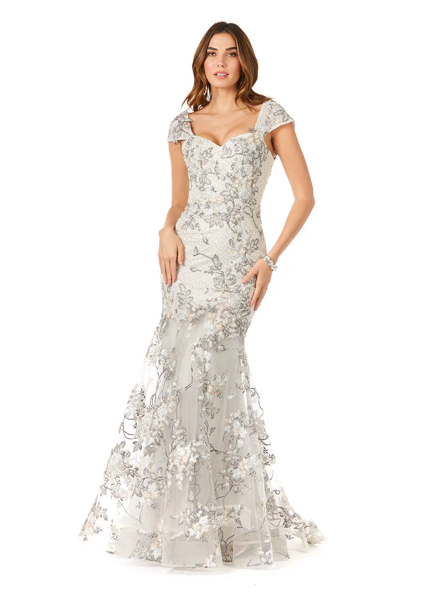 Cap Sleeve Mermaid Gown by Lara New York — style 29642