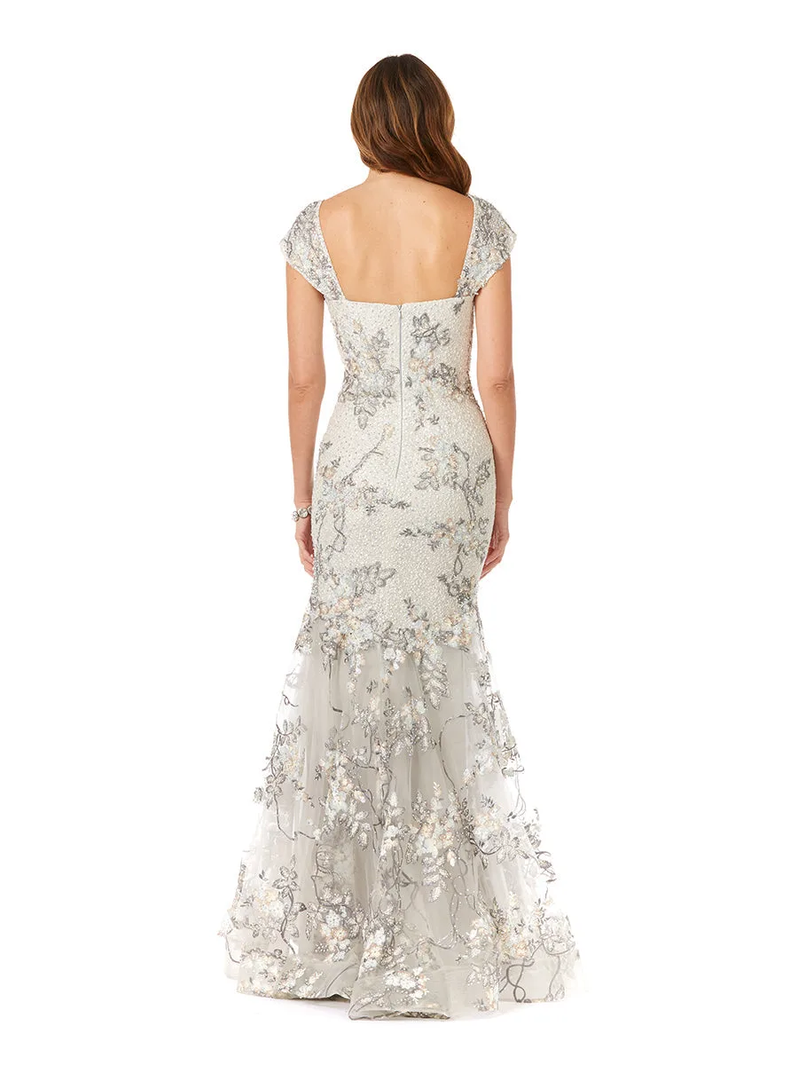 Cap Sleeve Mermaid Gown by Lara New York — style 29642