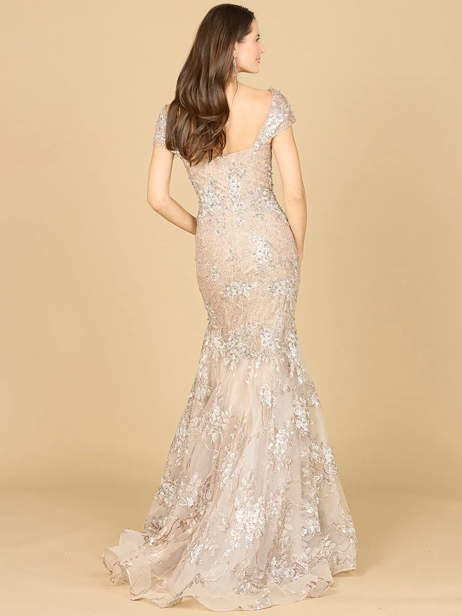 Cap Sleeve Mermaid Gown by Lara New York — style 29642