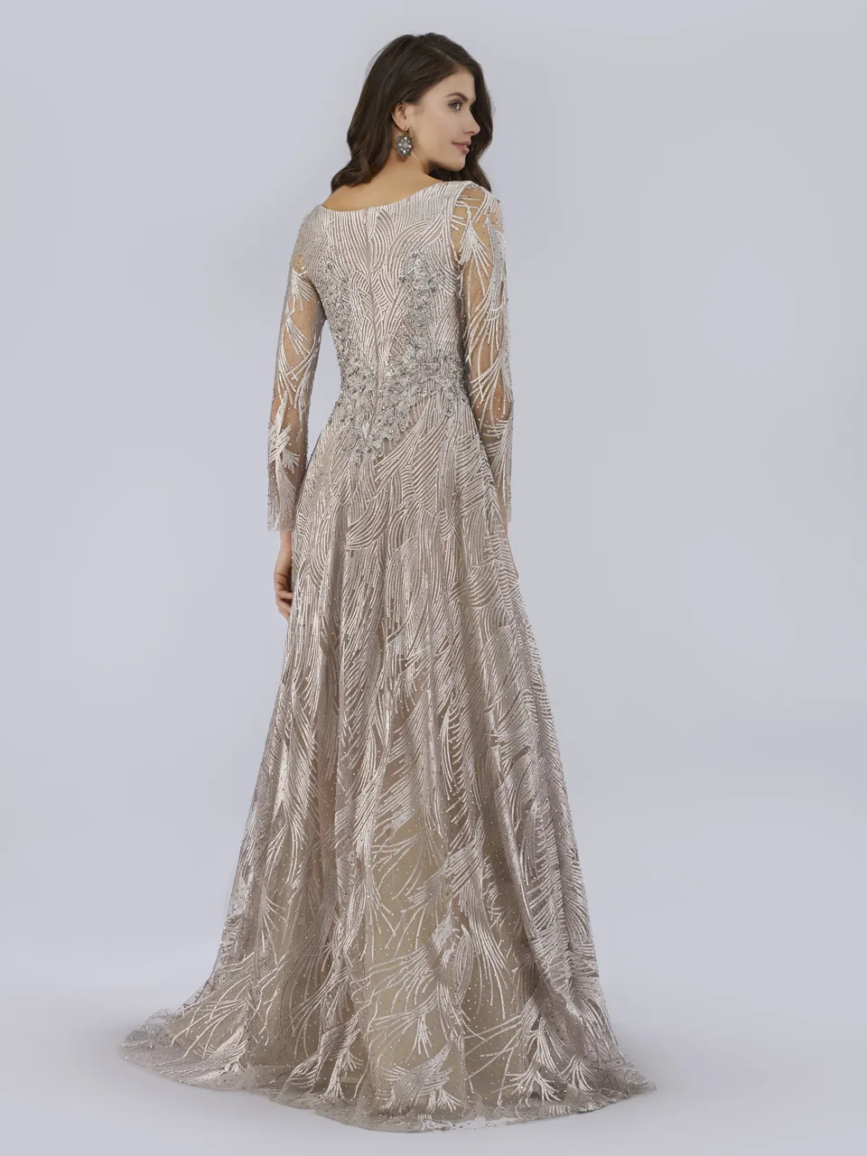 Long Sleeves Beaded Ballgown by Lara New York — style 29753