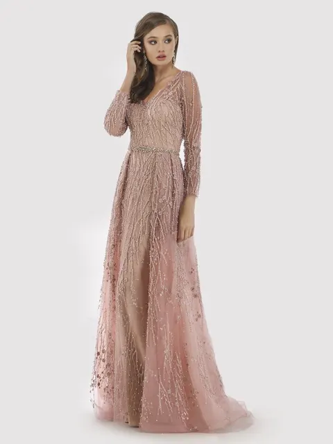 Beaded Lace Overskirt Ballgown
