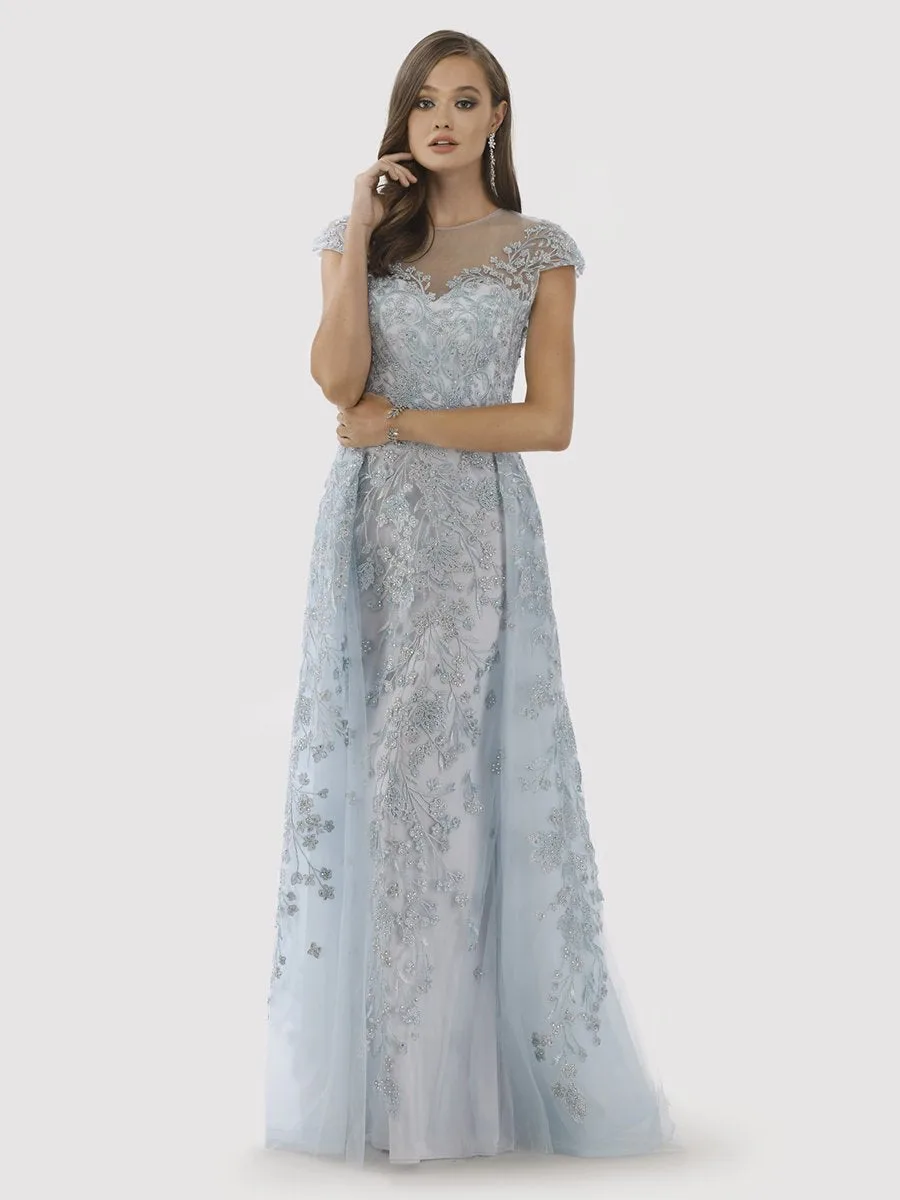 Floral Appliques high neck ball gown by Lara New York — style 29798