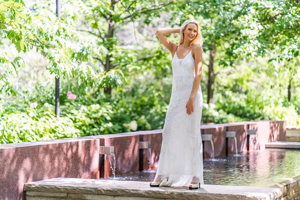 Danika Floral Beaded Sheath Beaded Dress with Beaded Fringe by Lara New York — style 29892