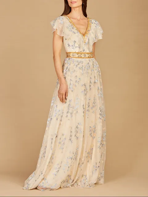 Lace, V-Neck Dress